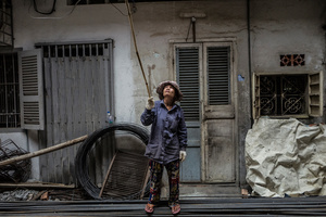 Nai Ngath 39 from Takeo Province has been working in construction for 7 years. Ngath says she has an excellent relationship with her boss and plans to follow him to the next job.
