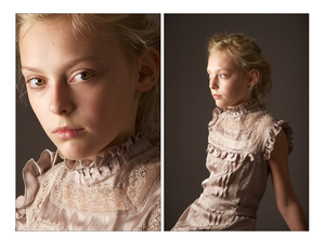 Portrait of a girl with a lace dress.