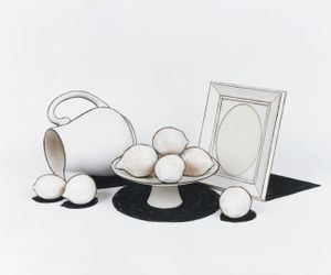 Nature Morte no. 2 (Lemons with Pitcher and Picture), 2009, chromogenic print, 20 x 24 inches, Edition of 7 © Cynthia Greig