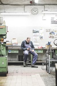 In the metal workshop.