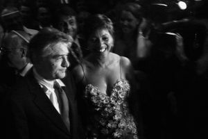 US actor Rober DeNiro with his wife at the party