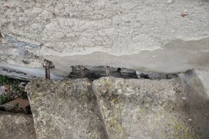 Staircase detached from the wall. "Casa Ribera" neighborhood, Casamicciola Terme