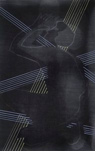 Subconscious Narratives (Self Portrait as Pierrot #4), 2021photogram, silver gelatin print28 x 18 cm