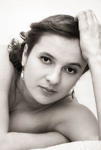 Portrait of Beata with earrings.