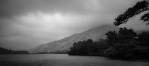 Kylemore Lake and mountain opposite Kylemore Abbey - Connemara / West Ireland