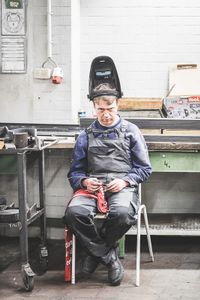 In the metal workshop.