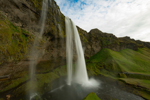 Seljalandsfoss with a little blue sky...finally