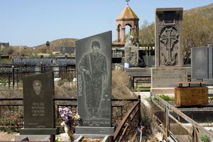 Armenia, graves of soldiers who were killed during the war with Azerbaidjan in the 90's                                © Bert Spiertz