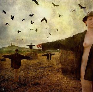 "The Watch| © Dina Bova. Feeling alone in hostile environment with an  angry crowd flying around you. Feeling defenseless. Wishing there were others with you on the watch, perhaps even more of you. But you are still alone…