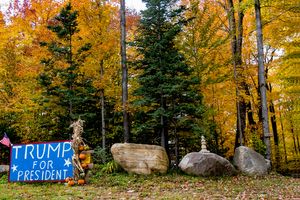 Political sign /Carin Stone Stack Forestport, NY