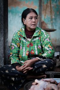 Lady Selling Chickens