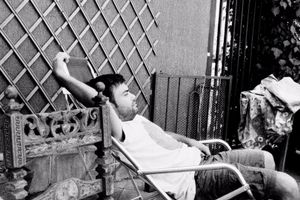 Mr. Conte relaxes after lunch