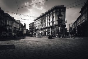 Milan street scene, Italy