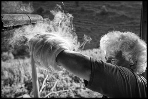 Armine is making traditional cheese.