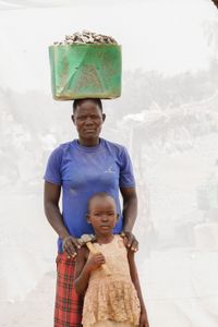 A. Nancy: Age 27 & Her Daughter Patience:  Age 4. Working in Quarry for 10 years. Patience helps however she can.
