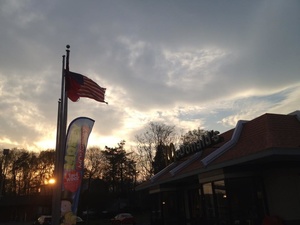 McDonald's NB exit NYS Thruway Saugerties sunset