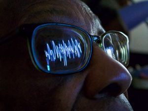 Reflections of digital sound waves from composer, George Walker's Sinfonia No. 2 for Orchestra.