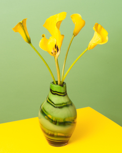 YellowArum in Green Vase