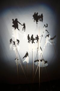 Drifting…, shadow installation (detail), view behind the curtain