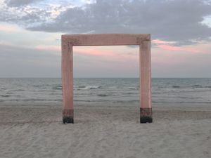 High by the beach.