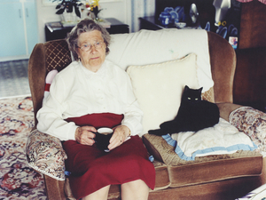 with black cat