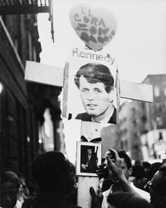 1968, New York,  street memorial, Assassination of Bobby Kennedy (published New York Ties)