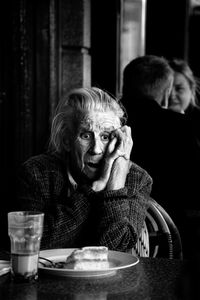 Woman at cafe Oslo 2013