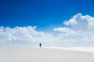 Only blue and white
