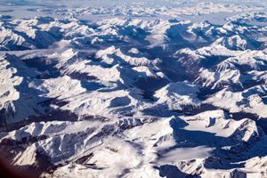 Canadian Rockies (color, aerial)