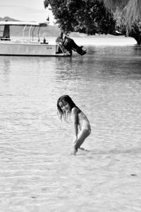 Girl Going for a Swim