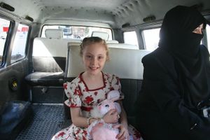 Girl in bus, Mount Qasioun