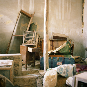 Belice Valley, Sicily.  Inside one of the abandoned houses in Montevago.