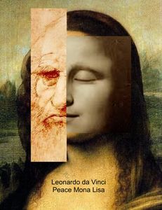 Leonardo da Vinci with Peace Mona Lisa by Jon Carapiet