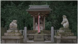 Mice at Ootoyo Jinja Shrine, Kyoto