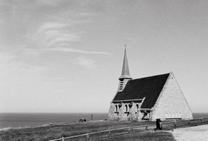 the fishermen chapel converted into a photography gallery - lucky local artists! what a setting