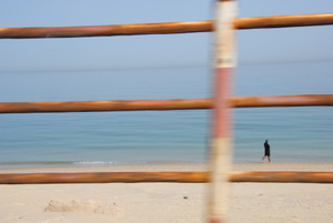 walking on the beach
