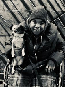 Homeless Lady with Her Companion