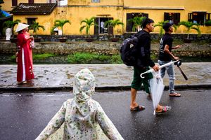 Busy in the rain
