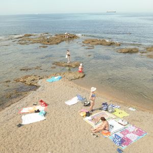 Group of ladies at the beach, Livorno, Italy
