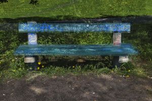 Three tagged park benches, Helsinki, 2011
