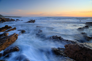 Blue / One of my favorite spots on the Atlantic Ocean, Cape Peninsula. A long exposure of rocks and waves at sunset.