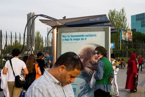 The Joker waiting for bus. Madrid. 2016