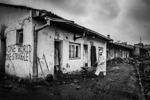 Volunteers during cleaning up,  try to help as much as they can to the conditions were a little better. Belgrade, Serbia.