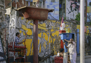 The famous and exotic mural of Callejón de Hamel in Havana.