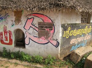 Hammer and sickle, near Thanjavur, Tamil Nadu,  2010.