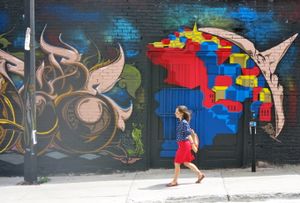 The girl with the red skirt