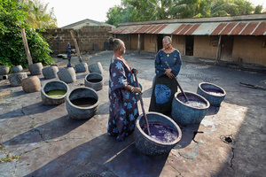 COLOUR OF LOVE (2010) "The traditional art of adire is dying out.  That is what I am trying to pass on to younger generations.  I've had many offers to stay abroad. But I always come back to Nigeria. Indigo is the colour of love."
