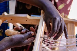 Hands Warping The Loom, Musanze Rwanda Africa