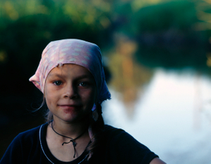 By the river