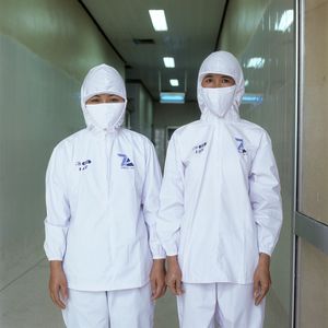 Bui Truong Tci and Phani Thi Thanh Canh, Prawn factory, Nha Trek, Vietnam.